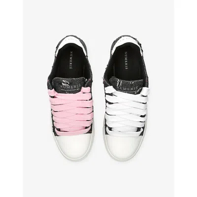 Numeris Mens Pink Comb Atelier Canvas Trainers Eur 41 / 7 Uk In Black