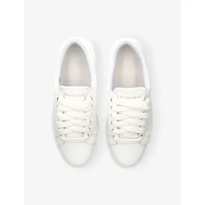 Numeris Mens White Signet Leather Trainers Eur 42 / 8 Uk In White