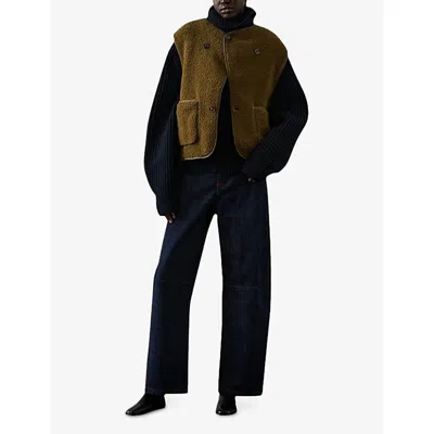 Soeur Womens Kaki/bronze Floyd Sleeveless Faux-fur Jacket Xs In Brown