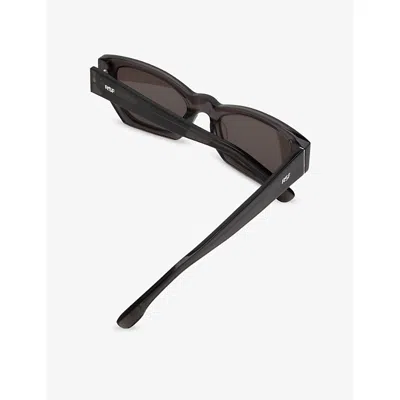 Retro Super Future Womens Amata Estate Liquirizia Rectangular-frame Acetate Sunglasses In Black