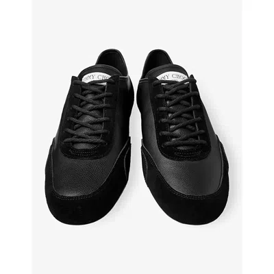 Jimmy Choo Womens V Black/black Sunny Leather And Suede Trainers Eur 41 / 8 Uk In Black