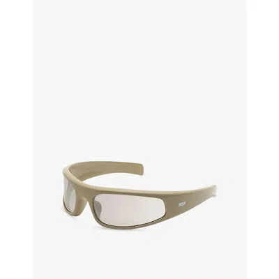 Retro Super Future Womens Cerchietto Cremoso Shield-frame Acetate Sunglasses In Neutral