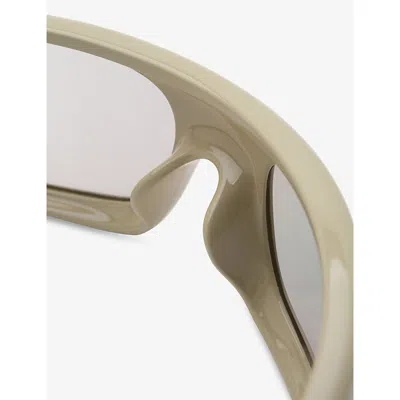 Retro Super Future Womens Cerchietto Cremoso Shield-frame Acetate Sunglasses In Neutral