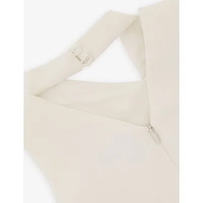 Reiss Ivory Zoe Draped Woven Dress 9-13 In White