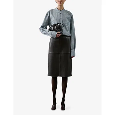 Soeur Womens Bleu Ciel/noir Formentera Striped Cotton Shirt In Blue