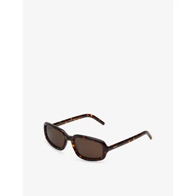 Retro Super Future Womens Troll Burnt Havana Rectangle-frame Acetate Sunglasses In Brown