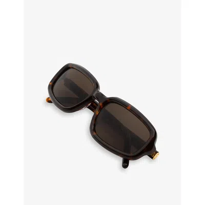 Retro Super Future Womens Troll Burnt Havana Rectangle-frame Acetate Sunglasses In Brown