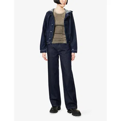 Peachy Den Womens Indigo Rinse Goldie Wide-leg Denim Jeans Xs In Blue