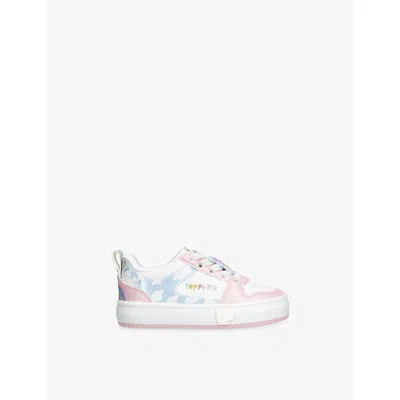 Ground Up Pink Comb Kids' Peppa Pig Cloud Rainbow Leather Trainers Eur 25 /7.5 Uk In Pink