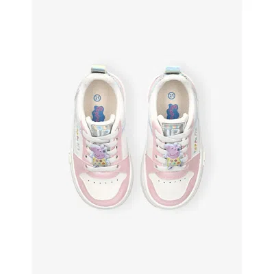 Ground Up Pink Comb Kids' Peppa Pig Cloud Rainbow Leather Trainers Eur 25 /7.5 Uk In Pink