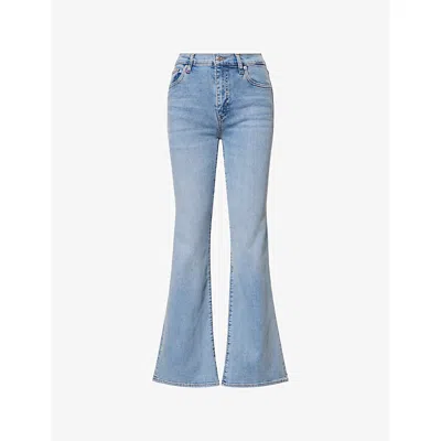 Frame Womens Ripple The Icon Flared-leg Denim Jeans In Blue