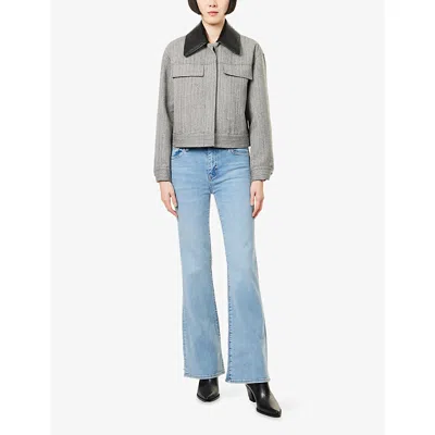 Frame Womens Ripple The Icon Flared-leg Denim Jeans In Blue