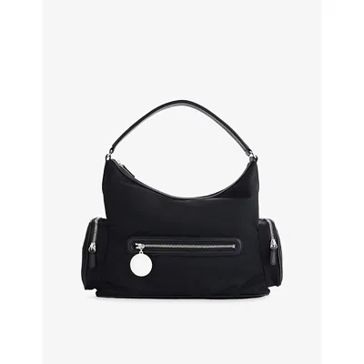 Stella Mccartney Womens Ultra Black Dartmoor Patent Vegan Leather Shoulder Bag