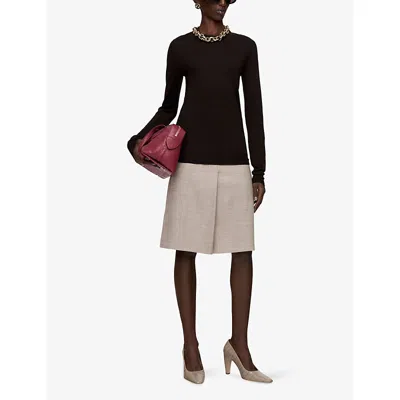 Joseph Womens Cocoa Cashair Round-neck Cashmere Jumper In Black