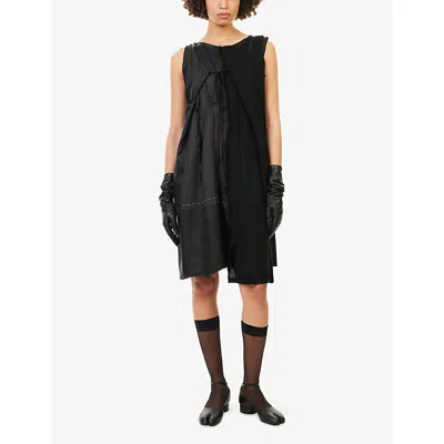 Maison Margiela Anonymity Of The Lining Asymmetrical Wool Dress In Black