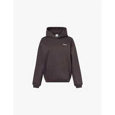 Gymshark Womens Gs Onyx Grey Cosy Luxe Brand-print Woven Hoodie In Gray