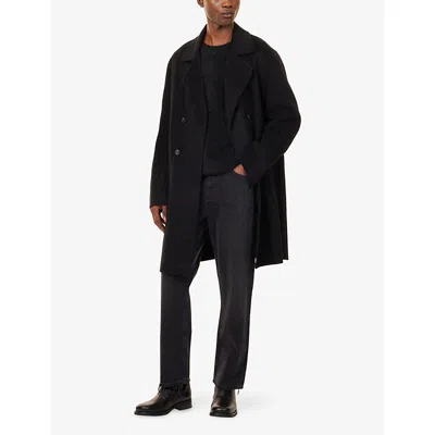 Soft Goat Mens Black Brushed-knit Crewneck Cashmere Jumper Xl In Black