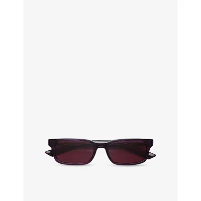 Retro Super Future Womens Melanzana Gesto Rectangular-frame Acetate Sunglasses In Purple