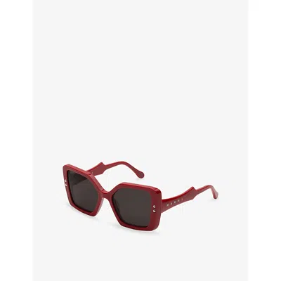 Retro Super Future Womens Red Marni Nimrela Butterfly-frame Acetate Sunglasses In Red