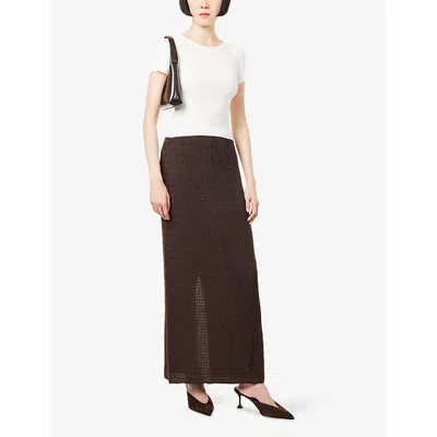 Dissh Womens White Clo Baby Ribbed Stretch-knit T-shirt In White