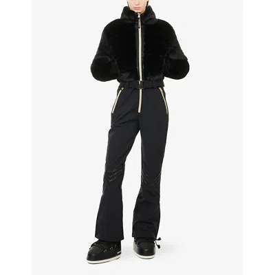 My Sunday Ski Womens Panthere Altitude Faux Fur Ski Suit Xs In Black