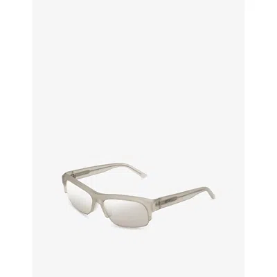 Retro Super Future Womens Nebbia Scatto Rectangular-frame Acetate Sunglasses In Gray