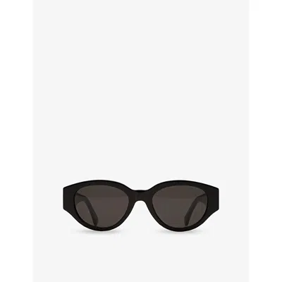 Retro Super Future Womens Black Drew Mama Oval-frame Acetate Sunglasses In Black