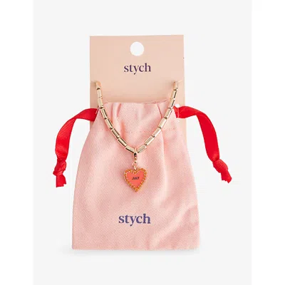 Stych Accessories Multi Lght July Birthstone And Month Zinc And Acrylic Charm Necklac In Gold