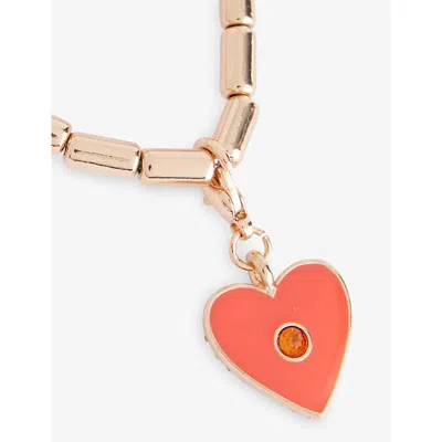 Stych Accessories Multi Lght July Birthstone And Month Zinc And Acrylic Charm Necklac In Gold