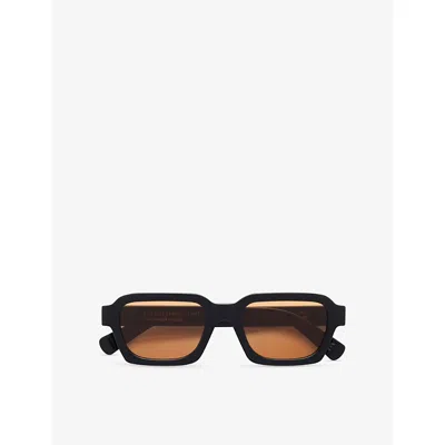 Retro Super Future Womens Caro Refined Square-frame Acetate Sunglasses In Black