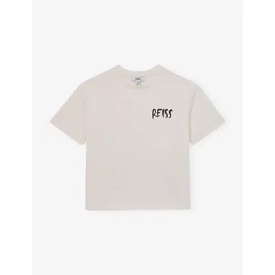 Reiss White Abbott Logo-print Cotton T-shirt In White
