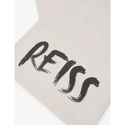 Reiss White Abbott Logo-print Cotton T-shirt In White