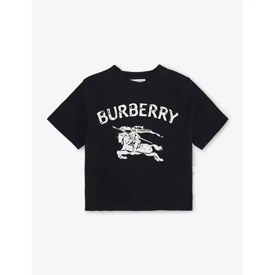 Burberry Black Ekd Brand-print Stretch-cotton T-shirt 6 Months - 3 Year In Black