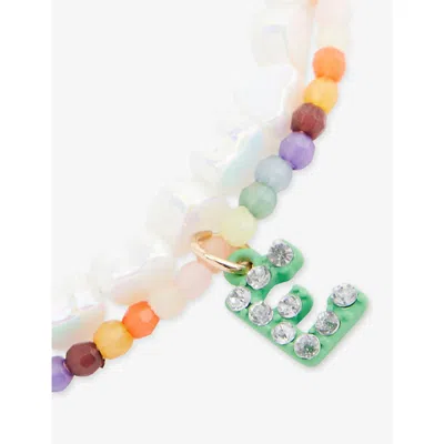 Stych Accessories Multi Lght Personalised Initial Beaded Bracelet Set In Multi