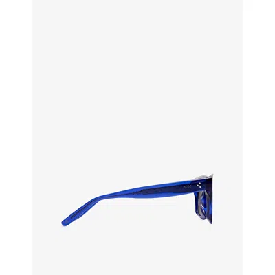 Retro Super Future Womens Martini Inchiostro Square-frame Acetate Sunglasses In Blue