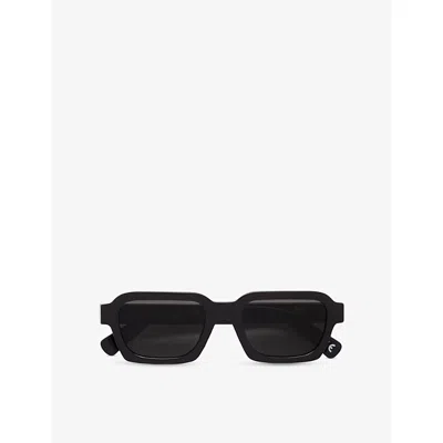 Retro Super Future Womens Black Caro Rectangular-frame Acetate Sunglasses In Black