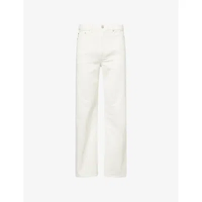 Ag Womens Marshmallow New Bgy Wide-leg Stretch-denim Jeans In White