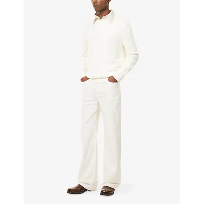 Ag Womens Marshmallow New Bgy Wide-leg Stretch-denim Jeans In White