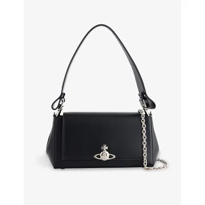 Vivienne Westwood Medium Black Smooth Shoulder Bag Hazel In Black