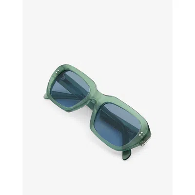 Retro Super Future Womens Sage Miles Square-frame Acetate Sunglasses In Green