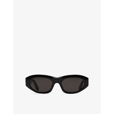 Retro Super Future Womens Cinema Black Oval-frame Acetate Sunglasses In Black