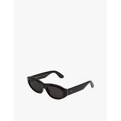 Retro Super Future Womens Cinema Black Oval-frame Acetate Sunglasses In Black