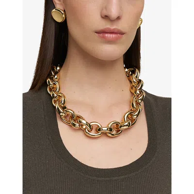 Joseph Womens Gilded Gold Medium Bean Metal Earrings In Gold