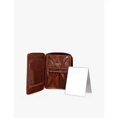 Beis Womens Maple The Cosmetic Leather Case In Brown