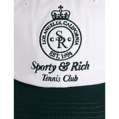Sporty And Rich Womens White Forest Tencrown Tennis Cotton Baseball Cap In Metallic