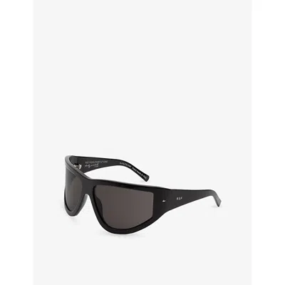 Retro Super Future Womens Black Andy Warhol Knives Oversized-frame Acetate Sunglasses In Black