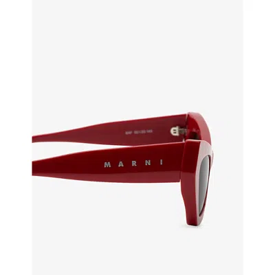 Retro Super Future Womens Red Marni Zelaryth Cat-eye Acetate Sunglasses In Red