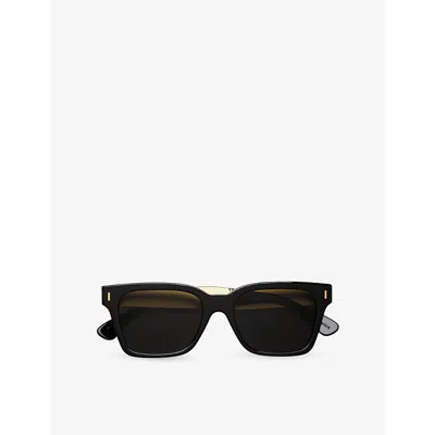 Retro Super Future Womens Black America Francis Square-frame Acetate Sunglasses In Black