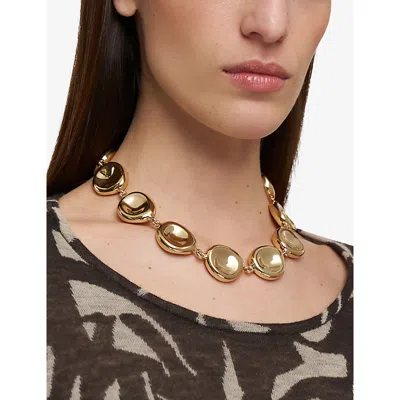 Joseph Womens Gilded Gold Bean Metal Necklac In Gold