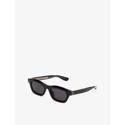 Retro Super Future Womens Black Max Rectangle-frame Acetate Sunglasses In Black